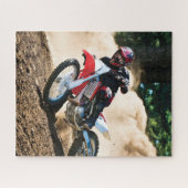 Motocross rijder gooit kussen legpuzzel (Horizontaal)