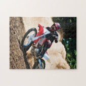 Motocross rijder gooit kussen legpuzzel (Horizontaal)