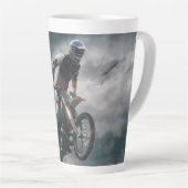 Motocross rijder latte mok (Rechterhoek)