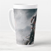 Motocross rijder latte mok (Linkerhoek)