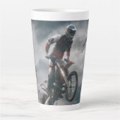 Motocross rijder latte mok (Voorkant)