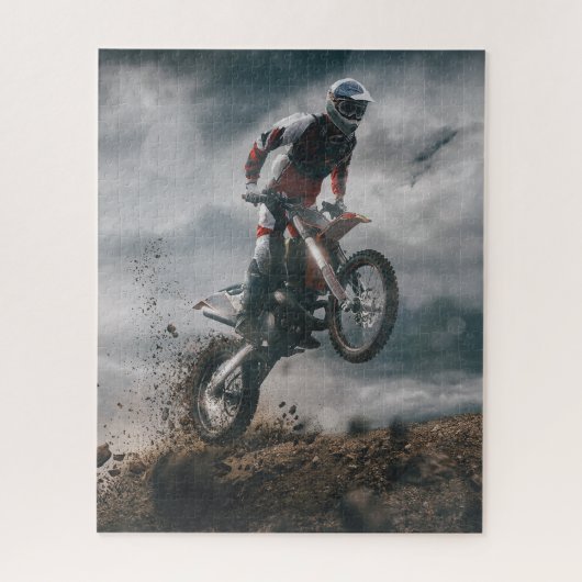 Motocross rijder legpuzzel (Verticaal)