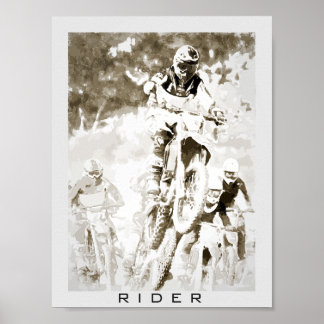 Motocross rijder poster
