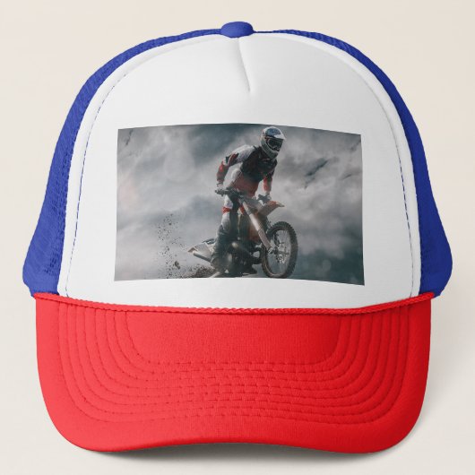 Motocross rijder trucker pet (Voorkant)