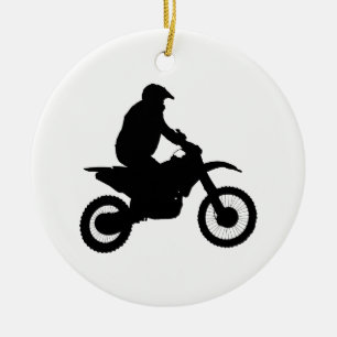 Motocross Silhouette Keramisch Ornament