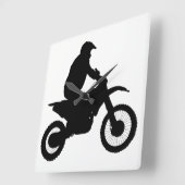 Motocross Silhouette Vierkante Klok (Hoek)