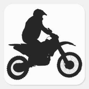 Motocross Silhouette Vierkante Sticker