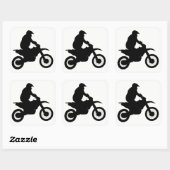 Motocross Silhouette Vierkante Sticker (Vel)