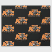 Motocross sinaasappel cadeaupapier (Vlak)