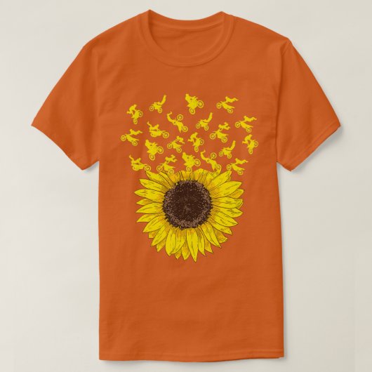 Motocross Sunflower Gift for Biker and Dirt Bike L T-shirt (Design voorkant)
