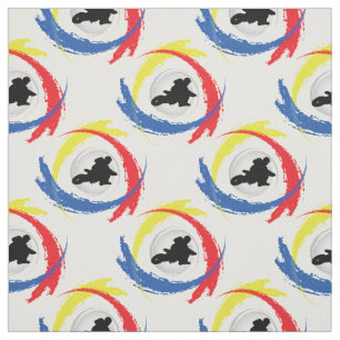 Motocross Tricolor Emblem Stof
