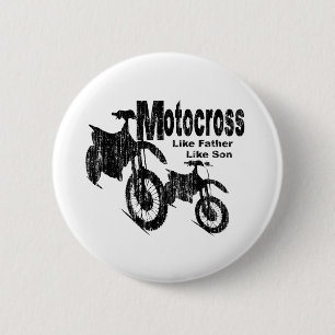 Motocross vader/zoon ronde button 5,7 cm