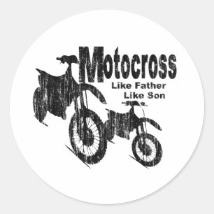 Motocross vader/zoon ronde sticker