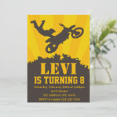 Motocross verjaardagsfeest uitnodiging (Staand voorkant)