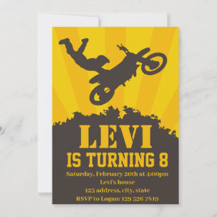 Motocross verjaardagsfeest uitnodiging