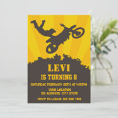 Motocross verjaardagsfeestje kaart (Staand voorkant)
