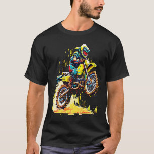 Motocross vuilfiets, pixel art 2 t-shirt