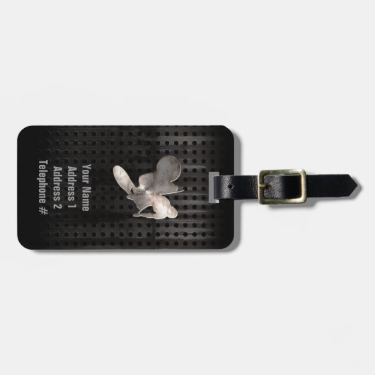 Motocross Whip; Cool Black Bagagelabel (Voorkant horizontaal)