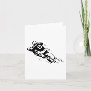 Motocrossrijder Nummer 8 Retro Dirt Bike Kaart