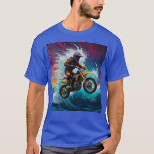 Motocrossrijder racet over de golven t-shirt