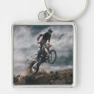 Motocrossrijder Sleutelhanger