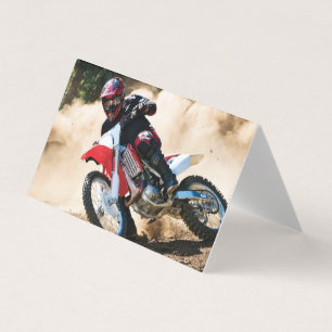 Motocrossrijder werkkussen visitekaartjes