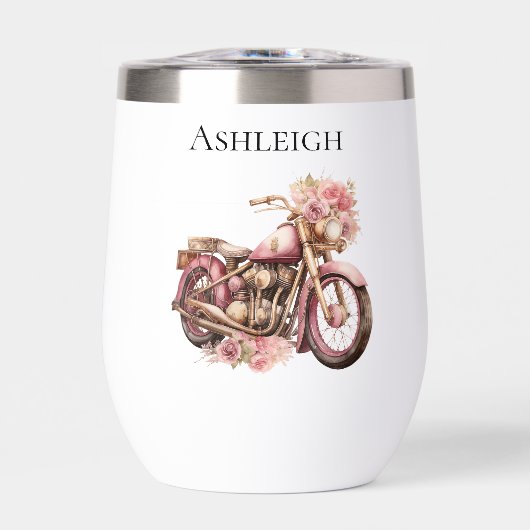 Motocyclette florale rose (Avant)