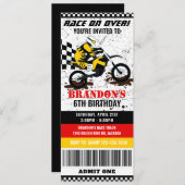 Motocyclette, saleté vélo anniversaire invitation (Devant / Derrière)