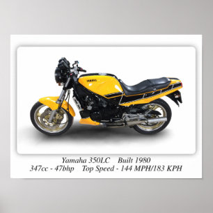 Motocyclette Yamaha RD350 LC - Affiche d'impressio