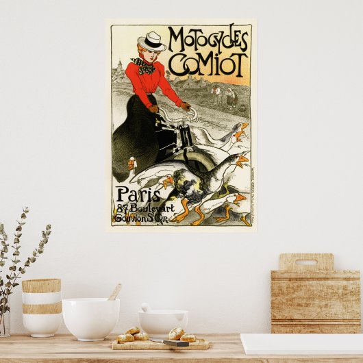 Motofietsen Comiot, Steinlen Poster (Keuken)