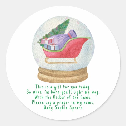 Motoneige père Noël. Étiquette de la bougie de pri (Devant)