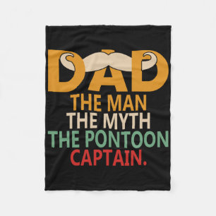 Motor Boat Captain Dad Sail Pontoon Boating Sailor Fleece Deken