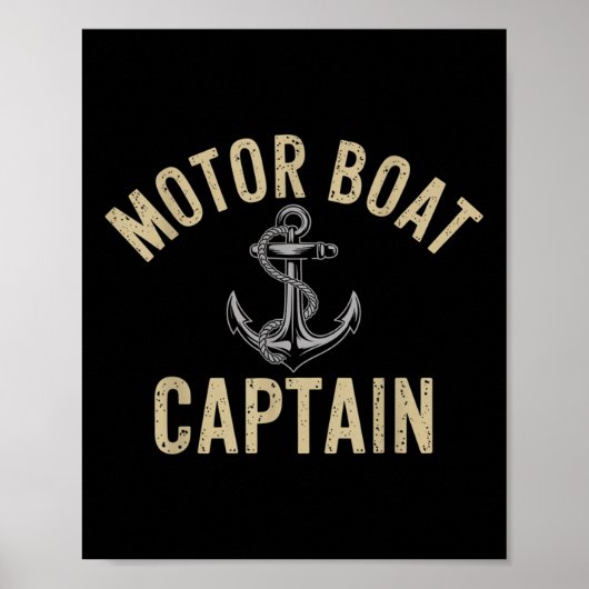 Motor Boat Captain Nautical Life Marine Explorer  Poster (Voorkant)
