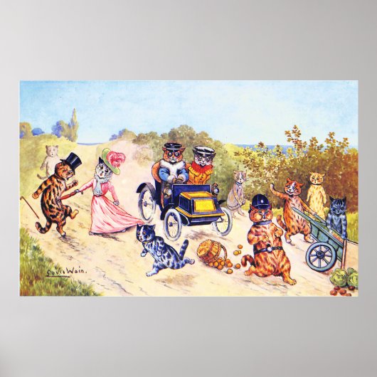 Motor Cat Louis Wain Poster (Voorkant)