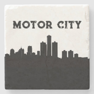 Motor City 313 Achterbaan Stenen Onderzetter