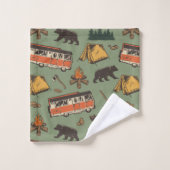 Motor Home Camp Adventures Patroon Bad Handdoek (Wasdoekje)