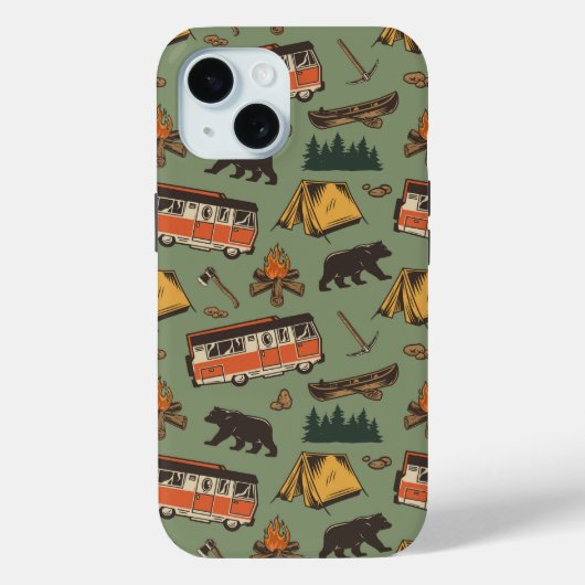 Motor Home Camp Adventures Patroon Case-Mate iPhone Case (Achterkant)