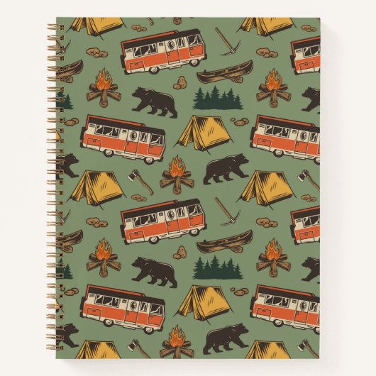 Motor Home Camp Adventures Patroon Notitieboek (Voorkant)