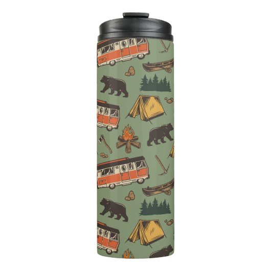 Motor Home Camp Adventures Patroon Thermosbeker (Voorkant)