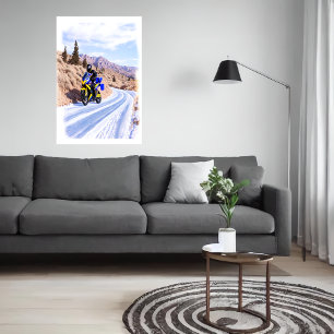 Motor op de weg AI Art. Poster
