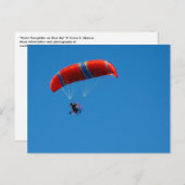 Motor Paraglider op Blue Sky Briefkaart (Voorkant / Achterkant)