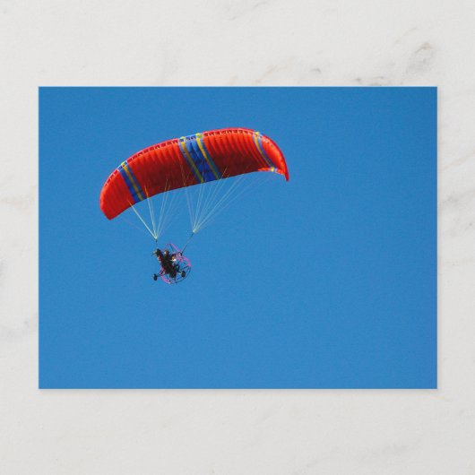Motor Paraglider op Blue Sky Briefkaart (Voorkant)