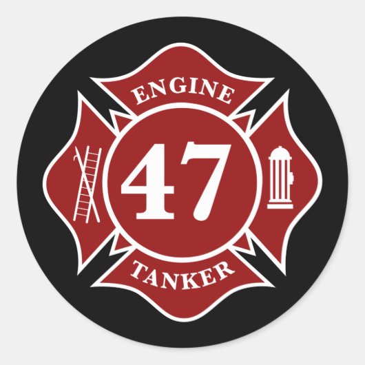 Motor/Tanker 47 Maltese Cross Round Sticker (Voorkant)