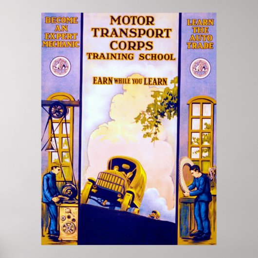Motor Transport Corps ~  Wereldoorlog 1. Poster (Voorkant)
