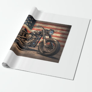 Motor USA Vlag Retro Biker Cadeaupapier