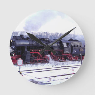 motor van de de spoorweg de voortbewegingspost van ronde klok