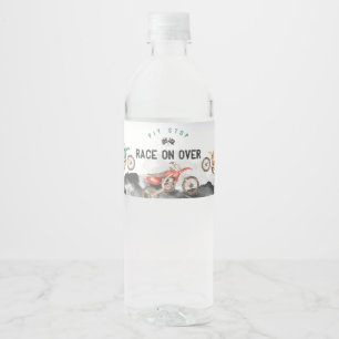 Motor Vuilfiets Verjaardagsfeestje Waterfles Label Etiket