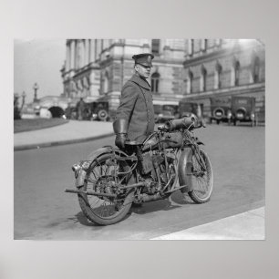Motoragent, 1924. Oude foto Poster