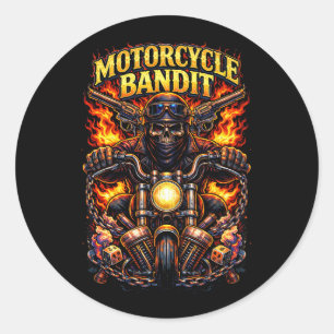 Motorbende Bandiet Ronde Sticker
