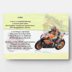 Motorbike Design - son poème Plaque